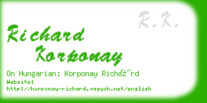 richard korponay business card